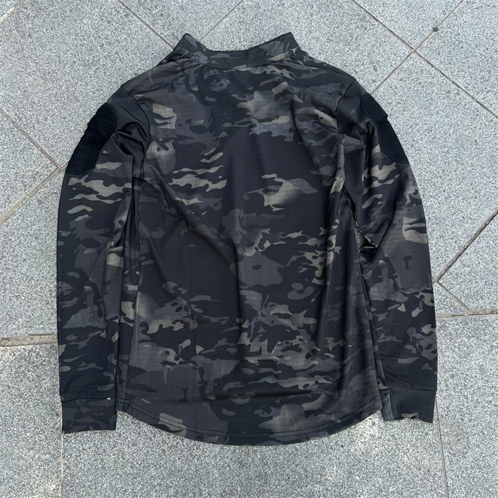 Outdoor tactical MCBK internet celebrity quick drying vs. tactical long sleeved T-shirt top sweat wicking V-neck ice sensation