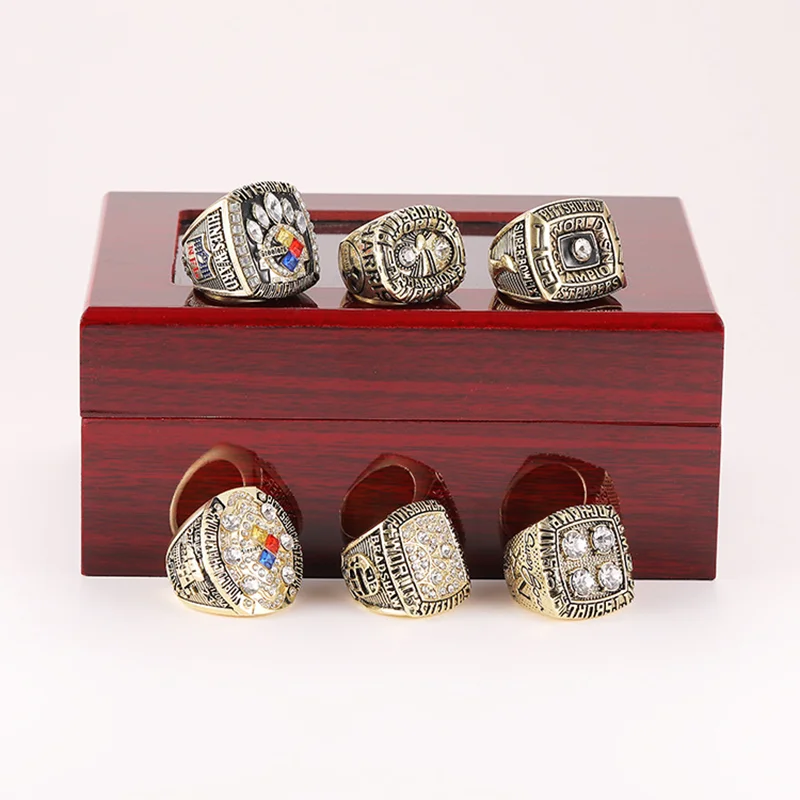 

6-piece rugby championship ring， fan commemorative ring collectible，men's gift