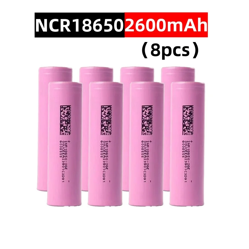 INR18650-26E Battery 3.7V 2600mAh Li-ion Rechargeable Battery Is Suitable For Toys Flashlights Tool Batteries Power Cell Purple