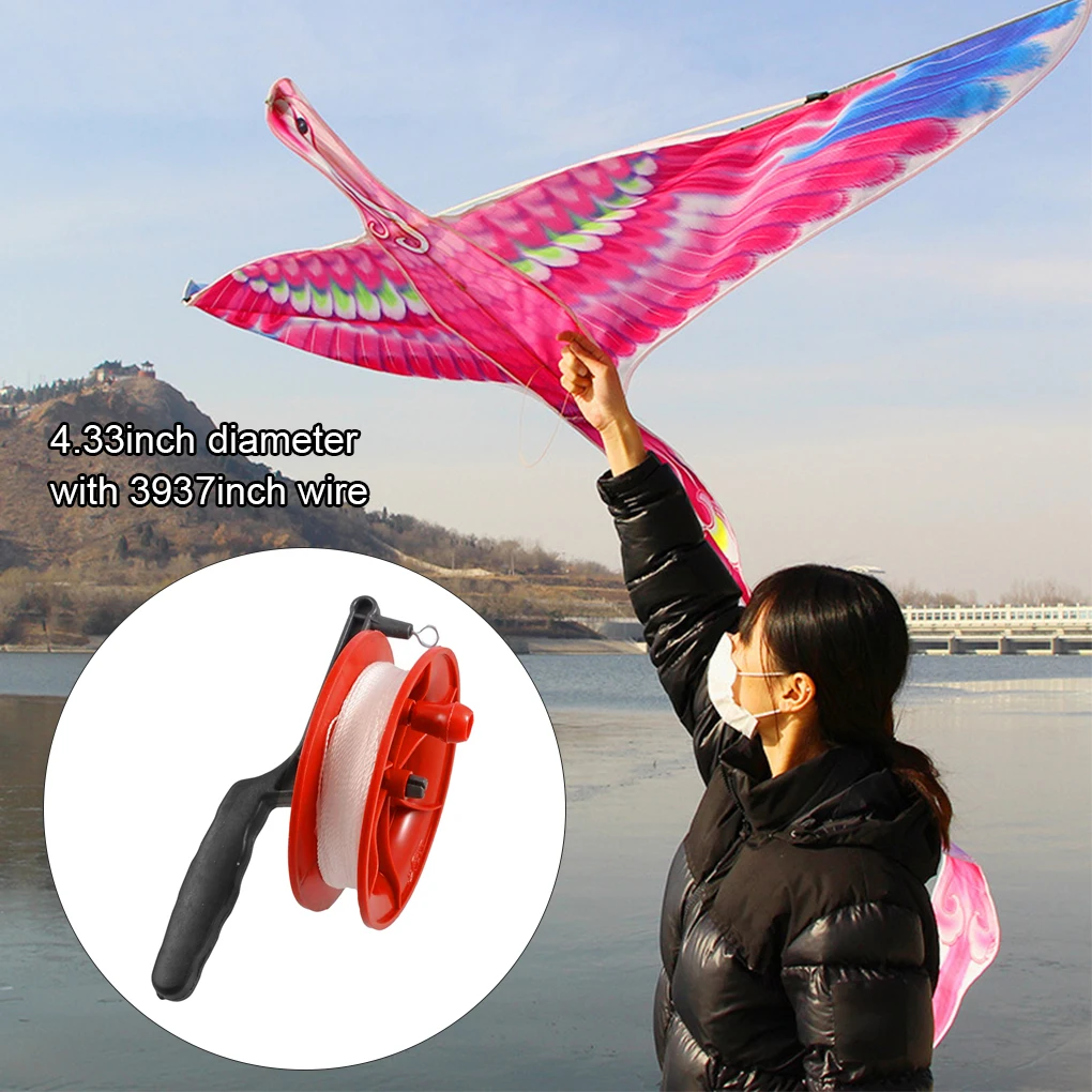 100M Flying Kite Line Plastic Winder Exquisite Round-shape Handheld String Board Outdoor Wear-resistant Nylon Axis