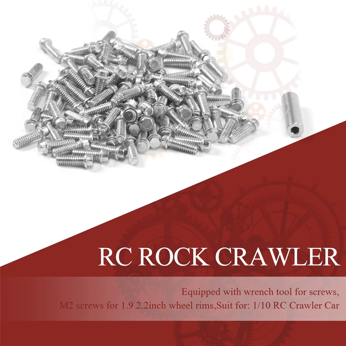 AS96 100 Stück 1,9 2,2 Felge Imperial M2 Schraube Dekoration für 1/10 RC Crawler Axial SCX10 90046 AXI03007 Traxxas TRX4,A