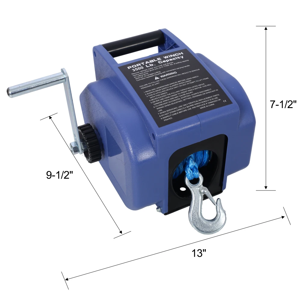 12v Trailer Winch,Reversible Electric Winch, for Boats Up To 6000 Lbs.,with Synthetic Rope,with Extra Pulley Hook