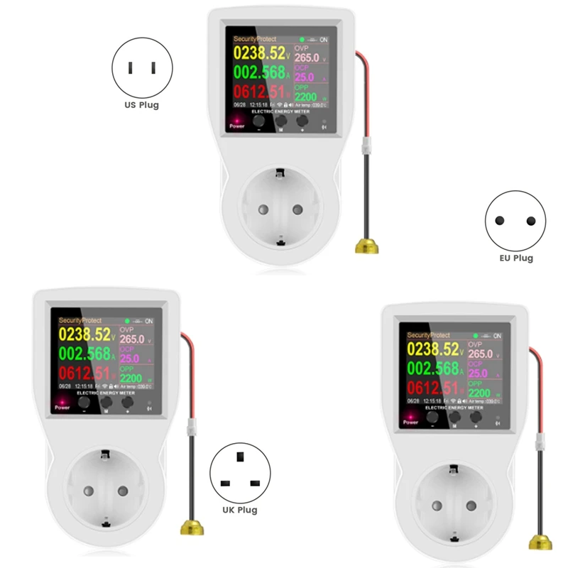 Tuya Smart Home Wifi Presa Termostato voltmetro CA con interruttore temporizzato Sonda sensore Raffreddamento e riscaldamento Spina UE