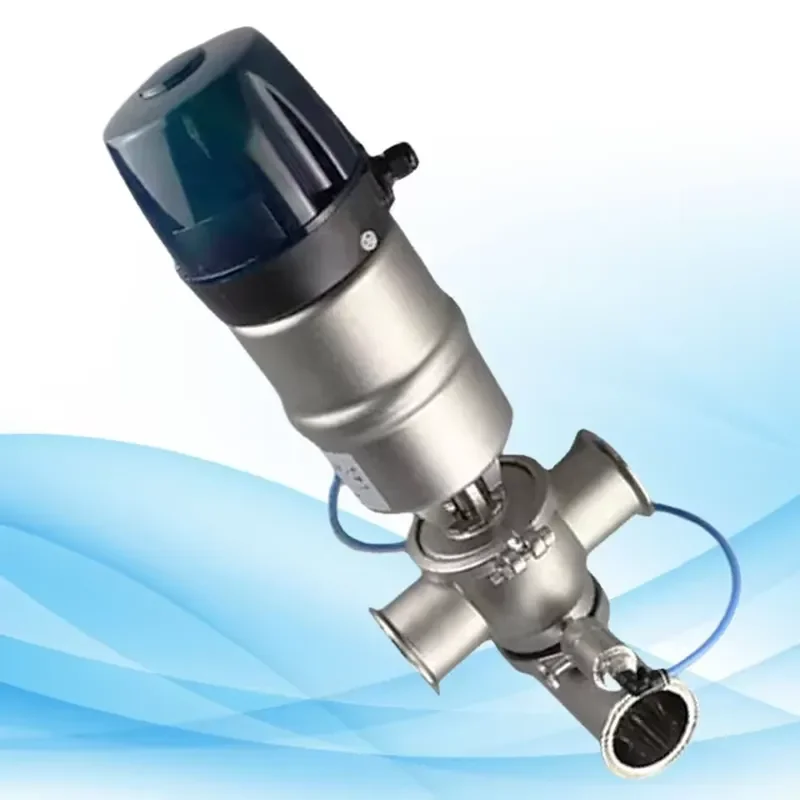 Ace Best Selling Quality Certification Dn65 Stainless Steel Pneumatic Sanitary Two Seat Mixing Proof Valve With Intelligent