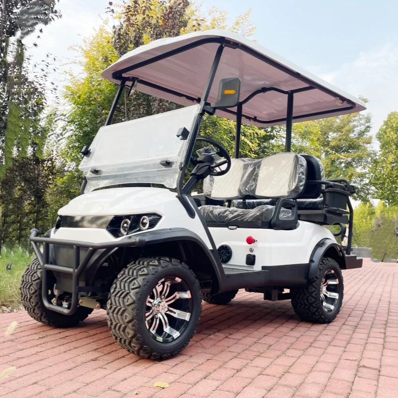 Brand New Street Legal Long Range Electric Golf Cart Family Off Road Scooter 12 Inch Tires Front Basket With Folding Windshield