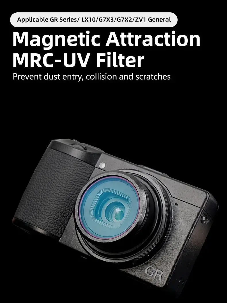 Niyi Filtr magnetyczny MRC UV, filtr polaryzacyjny, filtr ND, odpowiedni do Ricoh GR/GR2/GR3/GR4, Panasonic LX10/ZV1/G7X2/G7X3, Sony ZV1 — zdjęcie produktu 7