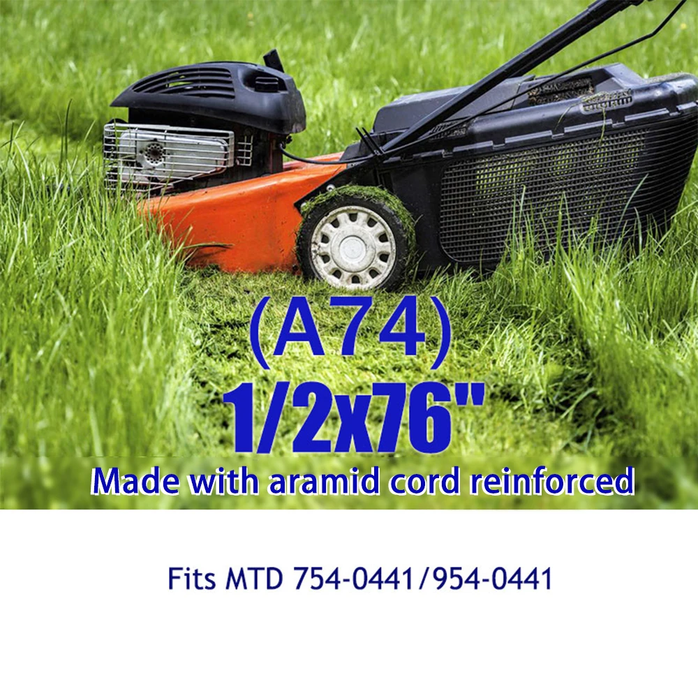 

Aramid Cord Reinforced Lawn Mower Belt 754-0441 954-0441 A74 1/2x76" High Strength Wear Resistant V Belt