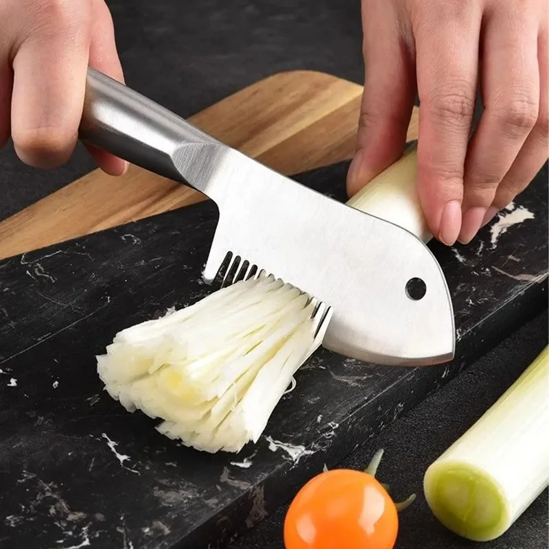 

Onion Cutter Stainless Steel Shaving Tool Shaving Scallion Knife Multi-function Scraping Knife Kitchen Tool Kitchen Knife