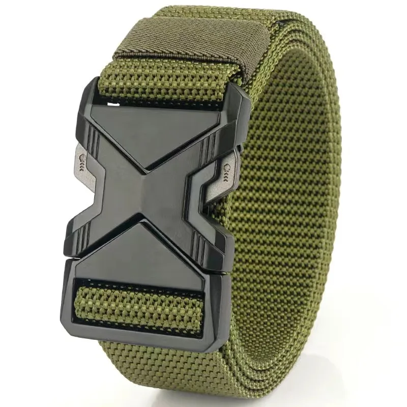 New Men's Nylon Belt, Outdoor Wear-Resistant Breathable Plastic Buckle, Unisex Belt, Youth Sports Pants Belt