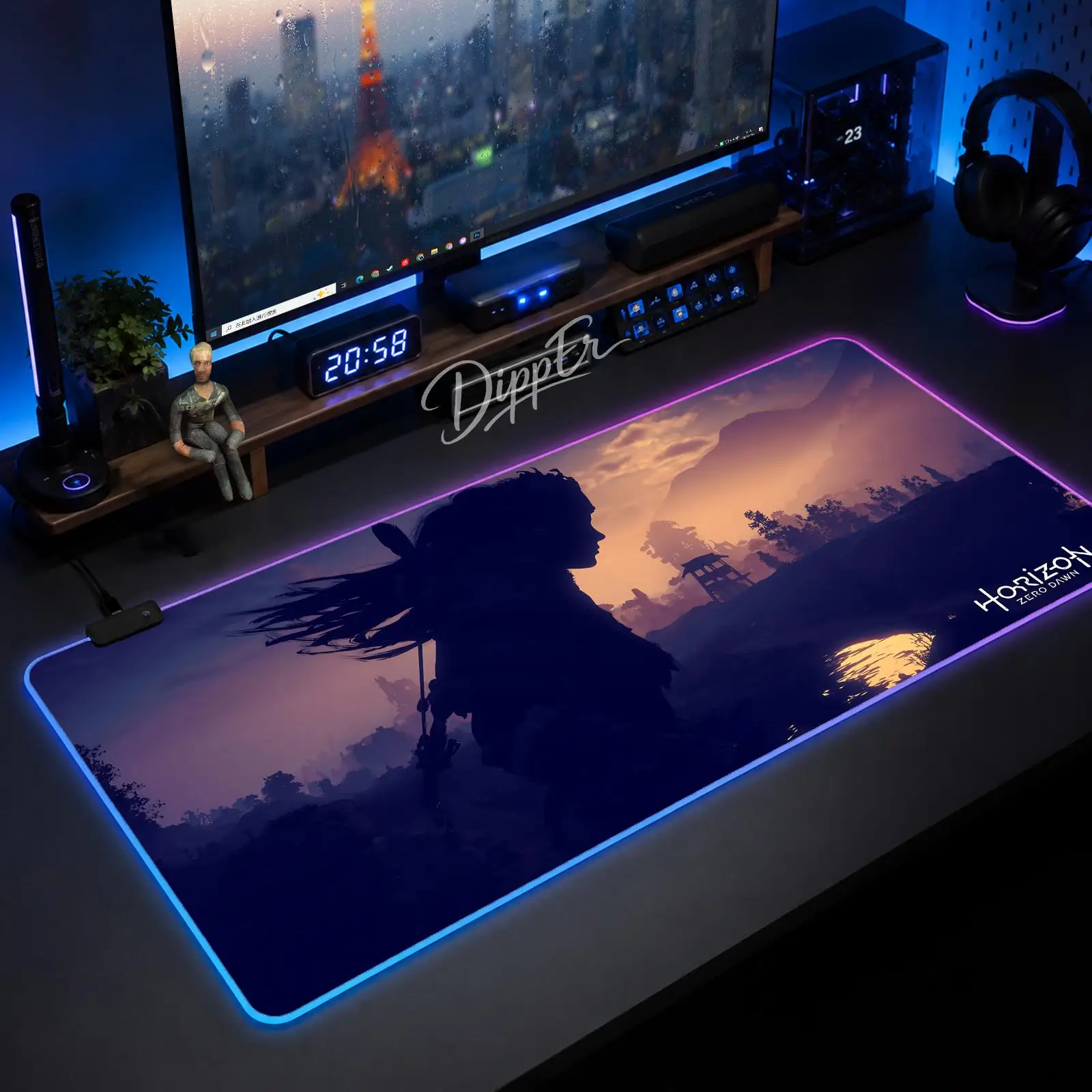 

Horizon Zero Dawn Mouse Pad Gaming Anime Mouse Pad XXL RGB Desk Mats LED Table Pads Backlit Rubber Desktop
