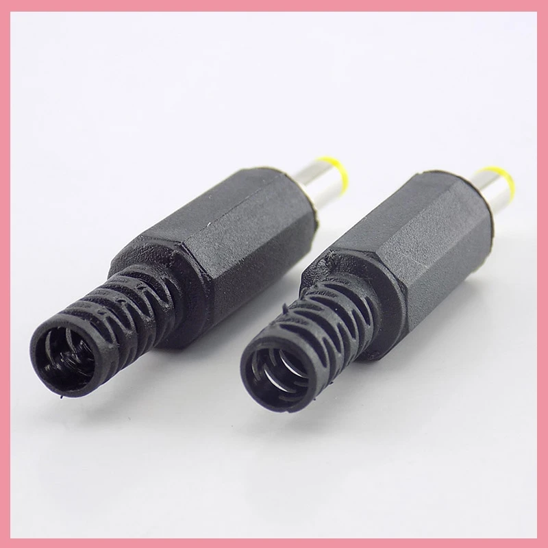 2/5/10pcs DC Male Power Plug Electrical Socket Adapter Connector Plastic Handle Yellow Head Headphone Microphone Converter B6