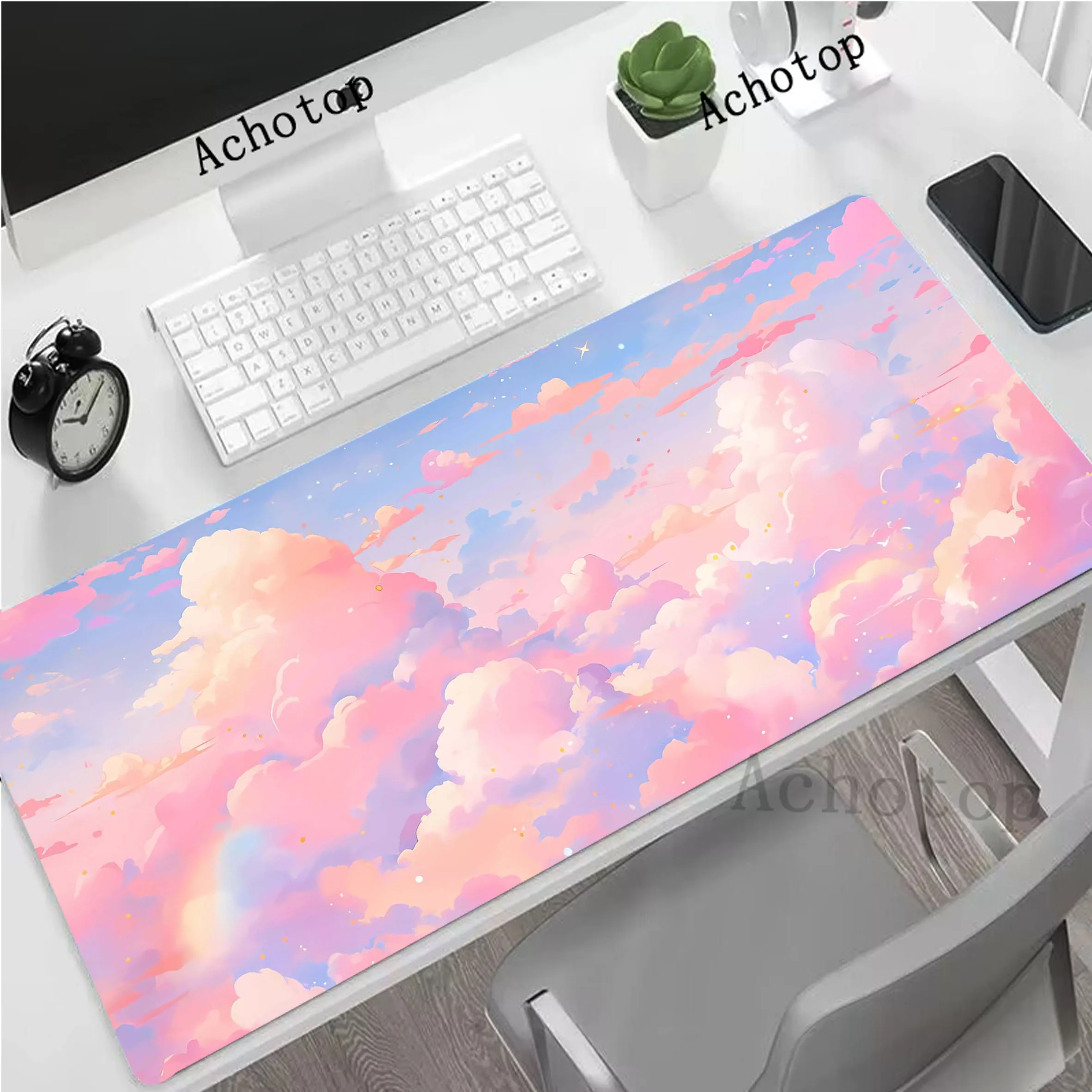 

pink cloud Gamer Mouse Pad Rubber Mousepads Locking Edge Mouse Mat Locking Edge Gaming Mousepad Keyboard Pads Tapis De Souris