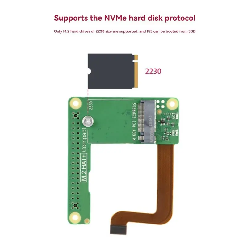 ABZW For Raspberry Pi M. 2 HAT+ Compact Kit Pcle To M. 2 Expansion Board For Nvme M. 2 Hard Drive Support High-Speed Read/Write
