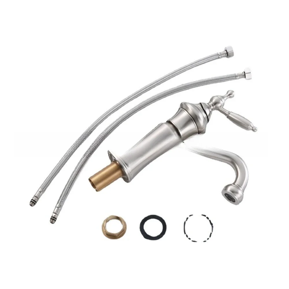 

Personalized pagoda-shaped nickel brushed hot and cold faucet bathroom brass under-counter basin washbasin faucet