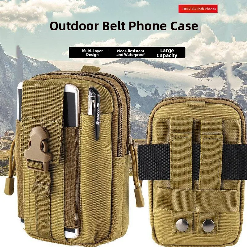 Mens Workwear Phone Waist Bag Wear Resistant Multifunctional Vertical Belt Hanging Bag Waterproof New Style Leather Belt