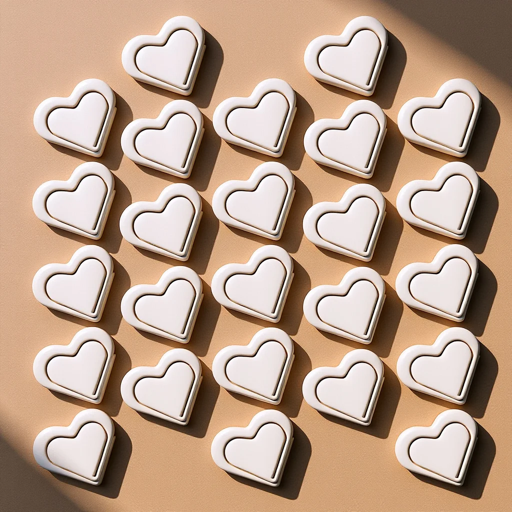 

50Pcs Heart Paper Clips Creative Metal Clips for Document Organizing Bookmarks Silver Cute Office Supplies Heart Paper Clip