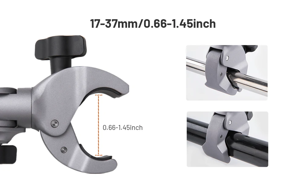 PGYTECH Super Clamp Mount 17mm to 37mm 1/4"screw Adapter For Bicycle/Vehicle Series Cycling Action Camera Smartphones