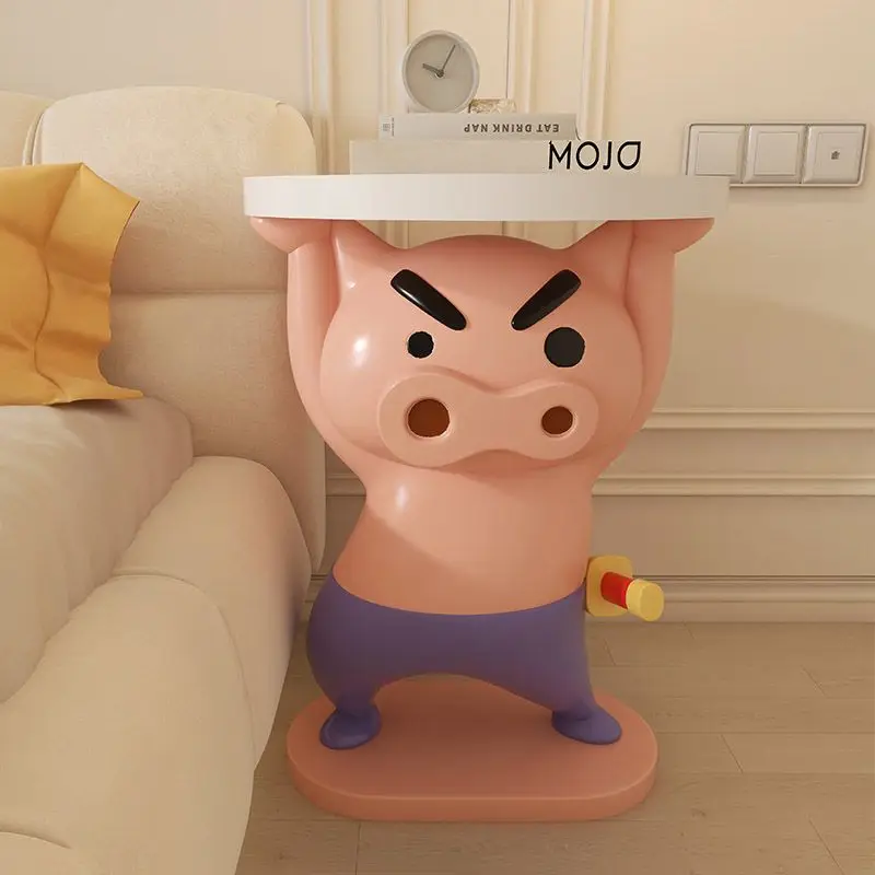 Large Pig Figurines Resin Art Sculptures Creative Modern Ornaments Landing Living Room Decorations with Storage Tray Design