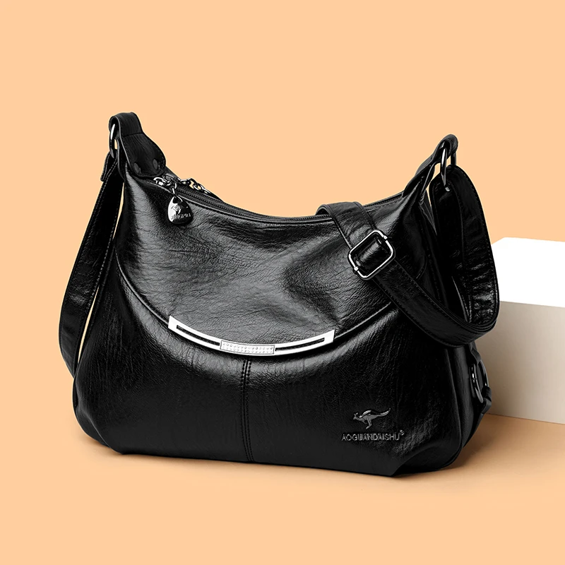 

Повседневные однотонные сумки-тоут из искусственной кожи для женщин, модная сумка большой вместимости, ретро сумка на плечо, женская сумка-шоппер через плечо