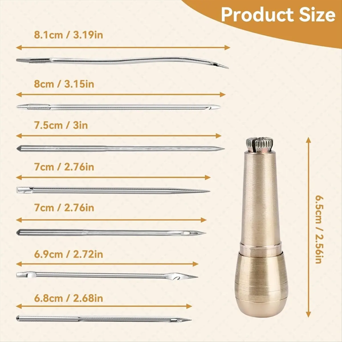 

7 шт. игла для шитья кожи с медной ручкой, 3 рулона нейлоновой нити длиной 50 м и 2 наперстка для ремонта обуви [2026 MOCC]