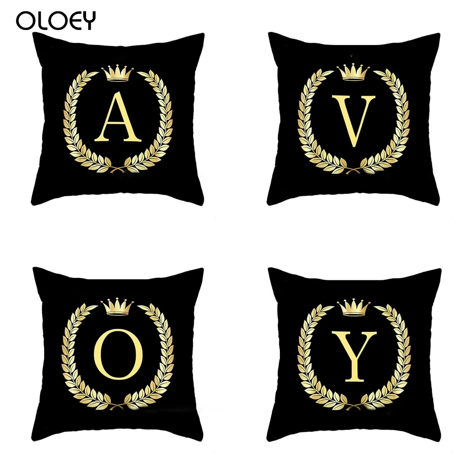 Peach Velvet Polyester Gold English Letter Printing Bay Window Decoration Pillow Cushion Cover Home Hotel Sofa Bed Cushion Cover