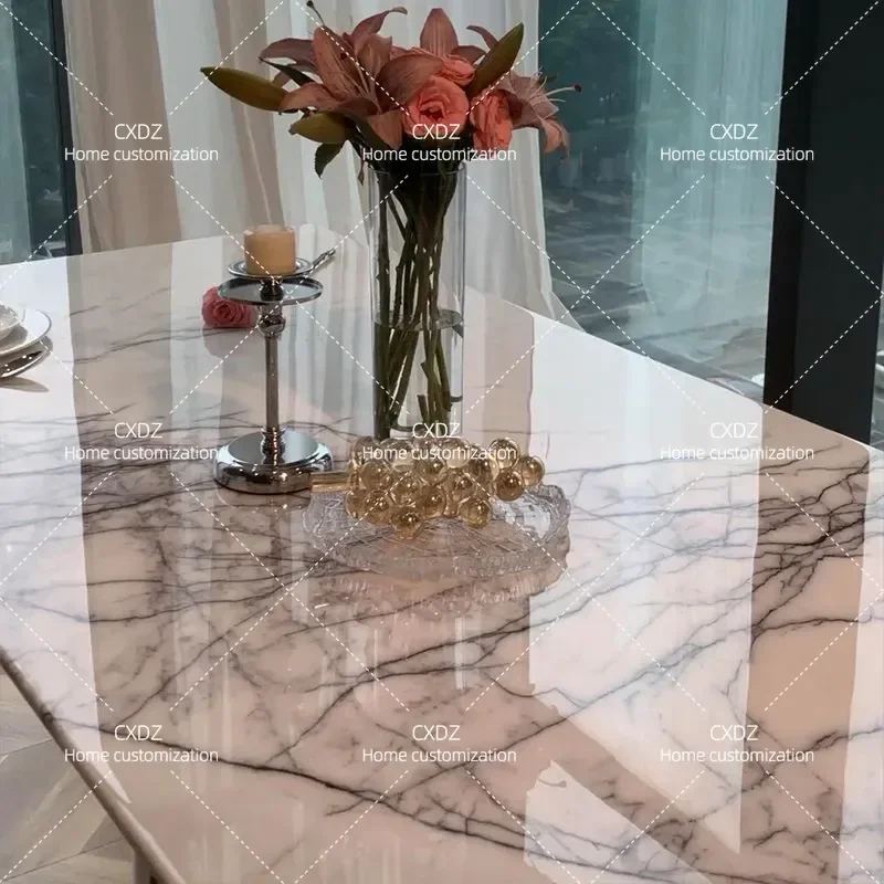 Luxury Marble Dining Table Rectangular Household Furniture for Living Room Manufacturer Wholesale Modern Style