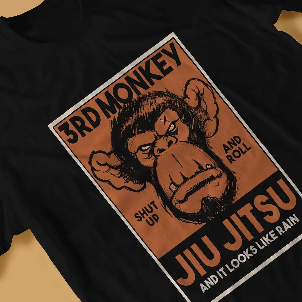 Jiu Jitsu Polyester TShirts 3rd Monkey Print Men\'s T Shirt New Trend Clothing