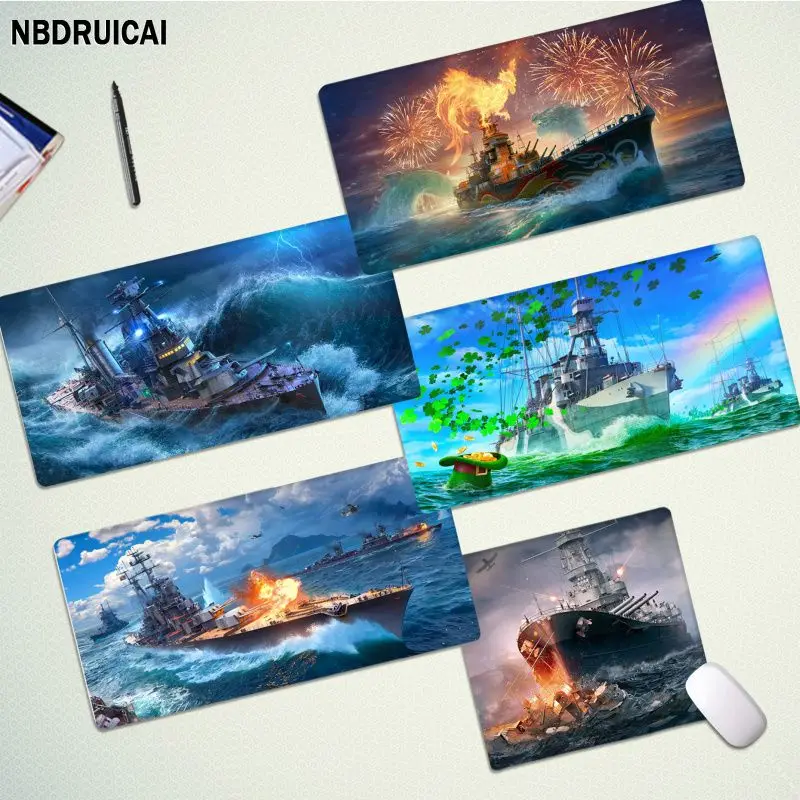 World of warships เมาส์แบบไม่ลื่นขนาดแผ่นรองเมาส์แบบนุ่มสำหรับเล่นเกม