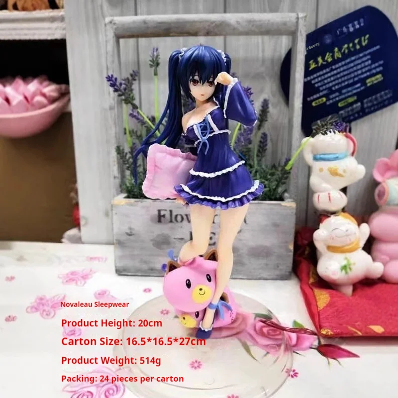 

Коллекционная статуэтка аниме-персонажа: очаровательная девушка в ночном платье, 20 см, с подушкой, для фанатов аниме, декор для рабочего стола