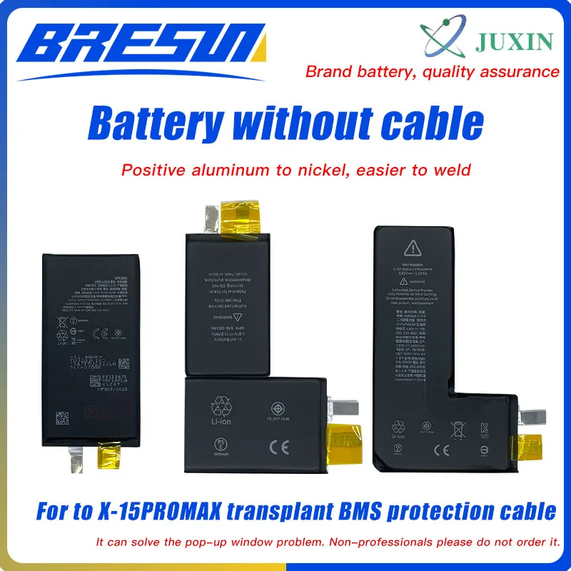 Rechargeable battery (NO BMS protective cable) For iPhone XR X Xs 11 12 13 14 15 Pro Max SE  Welding to solve the pop-up problem