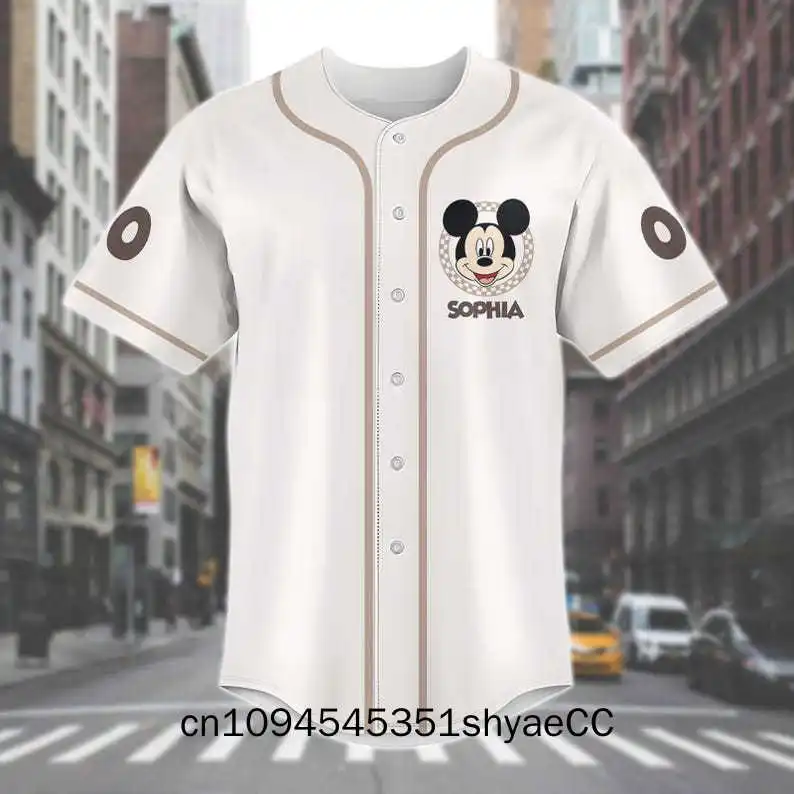 Custom Mickey Mouse Striped Baseball Jersey, Disney Mickey Baseball Shirt, Disneyland Family Matching Shirt, WDW Disney World Sh