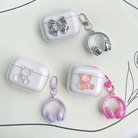 For QCY C30/C30S / MeloBuds Pro / arc buds lite Case Cute Bear Cartoon Silicone Transparent Earphone Cover for QCY AilyBuds Pro