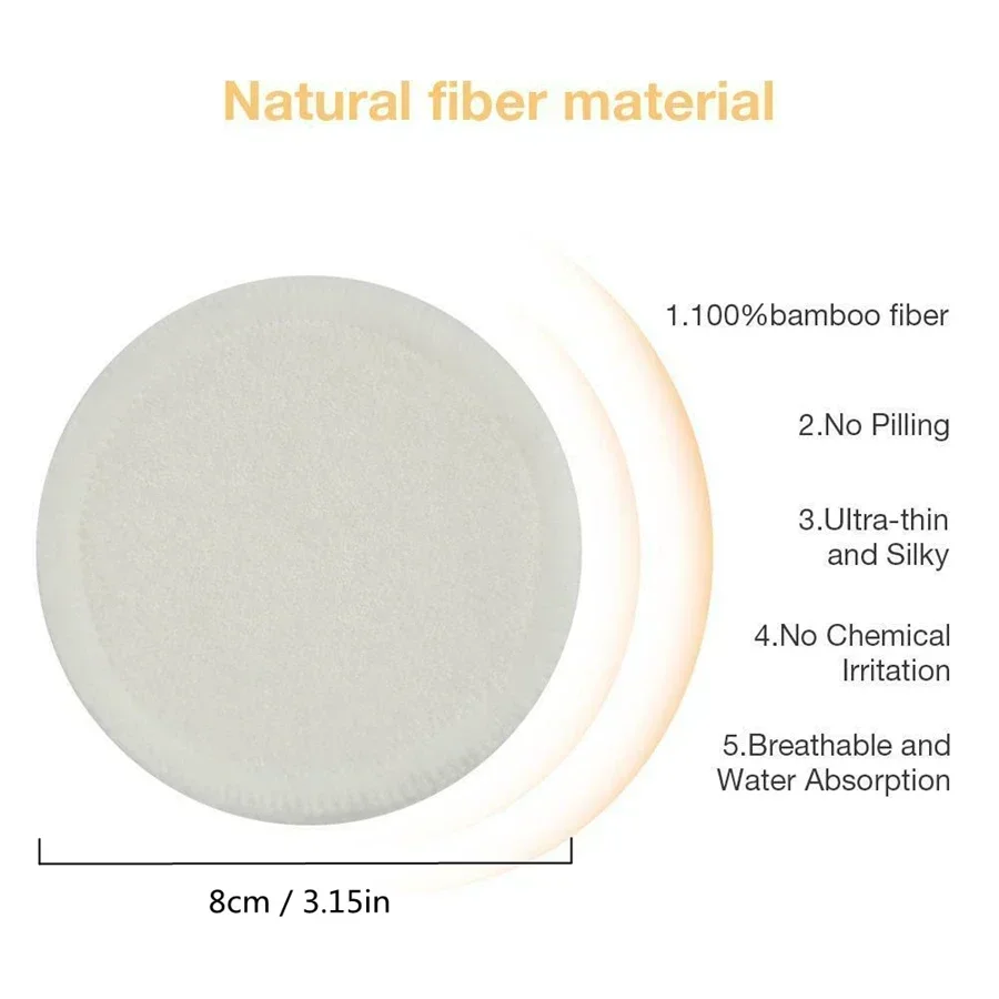 再利用可能なメイク落としパッド 12 個洗えるラウンド竹メイクアップパッド布授乳パッドスキンクリーニングスキンケアツール