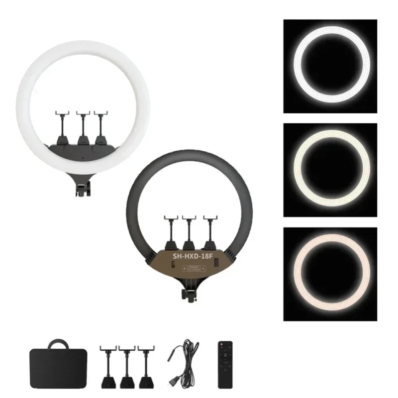 18-Zoll-Ringlicht 18F 9 Stile zur Auswahl NEU 45CM / Großes Ringlicht 18 Zoll Selfie LED-Videoleuchte mit Stativ und Handyhalterung für YouTube Live, Licht, Foto und Fotostudio