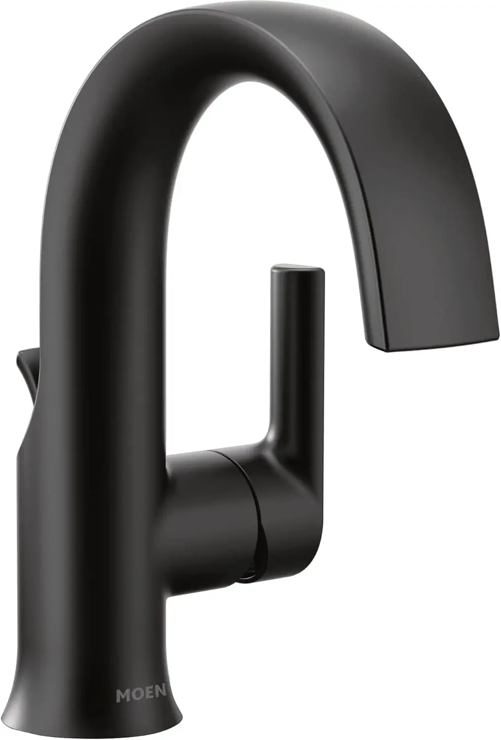 Doux Matte Black One-Handle High Arc Laminar Stream Bathroom Faucet, Contemporary Single Hole Bathroom Sink Faucet, S6910BL