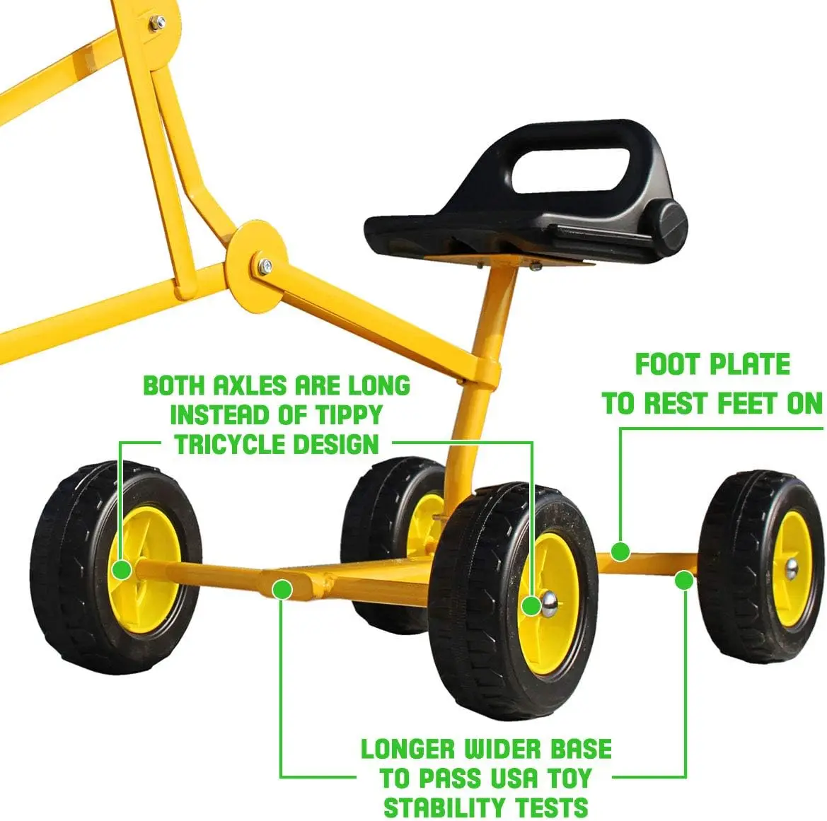 샌드박스 굴착기 장난감, 바퀴가 달린 굴착기, 접이식 놀이터 장비, 구부리지 않음, 핀치 없음, 튼튼한 금속 Ri, 야외 놀이용