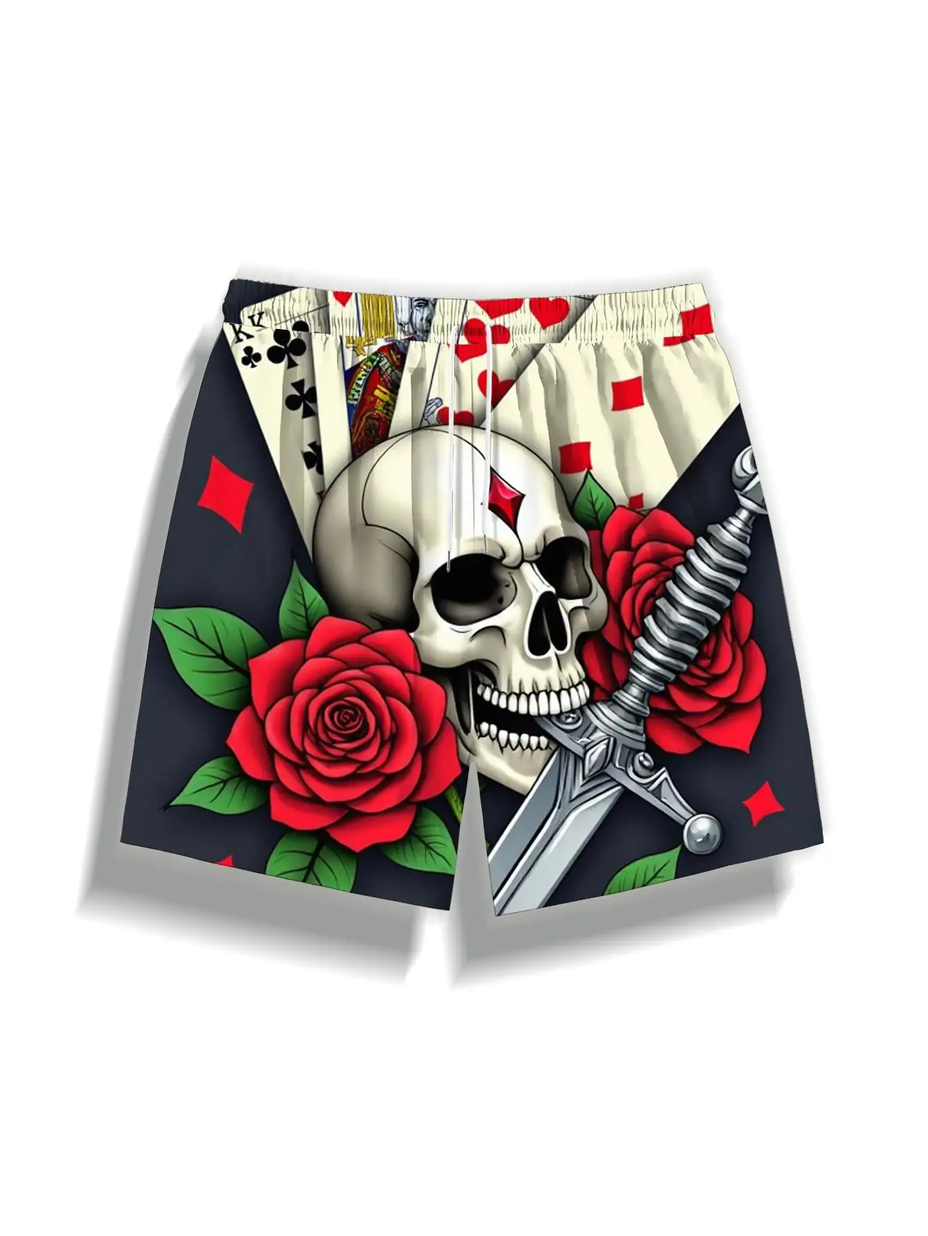 1pcs Men's Short swim trunks2026 Summer 3D Printed Short sleeve Quick drying Polyester baggy pants running Breathable