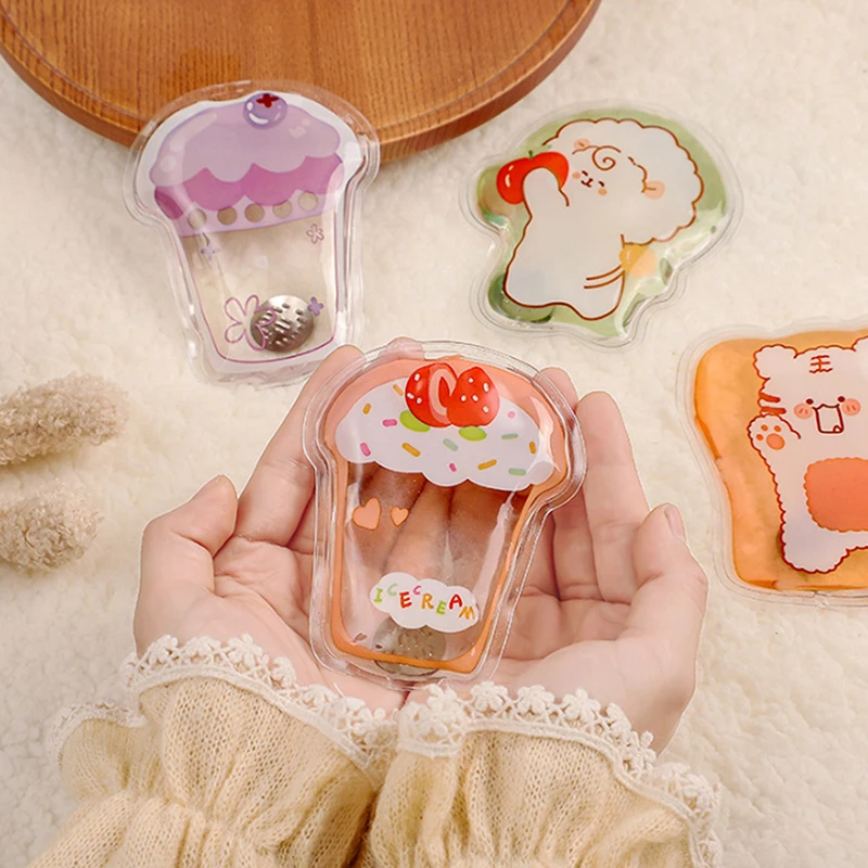 Reusable Gel Hand Warmer Portable Heat Pack Instant Heat Hand Warmer Cold-proof Milk Tea Cup Plum Blossom Bear Shape RandomStyle