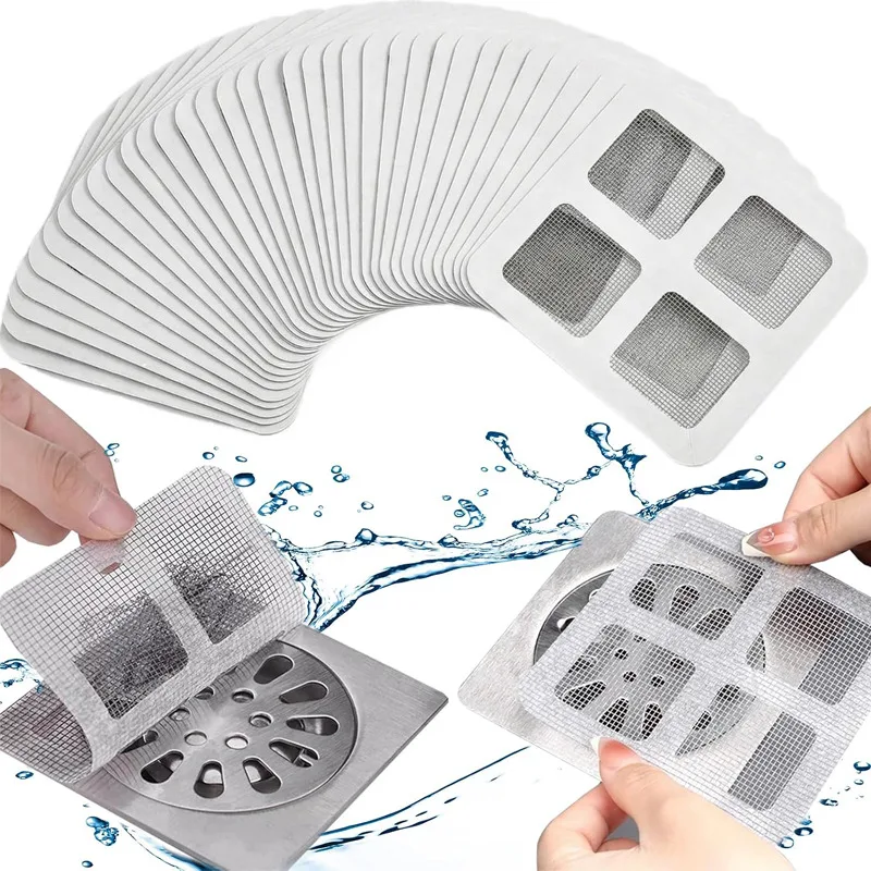 Disposable Hair Drain Catcher Mesh Anti-blocking Filter Floor Drains Sticker Shower Cover Kitchen Bathroom Sink Strainer Stopper