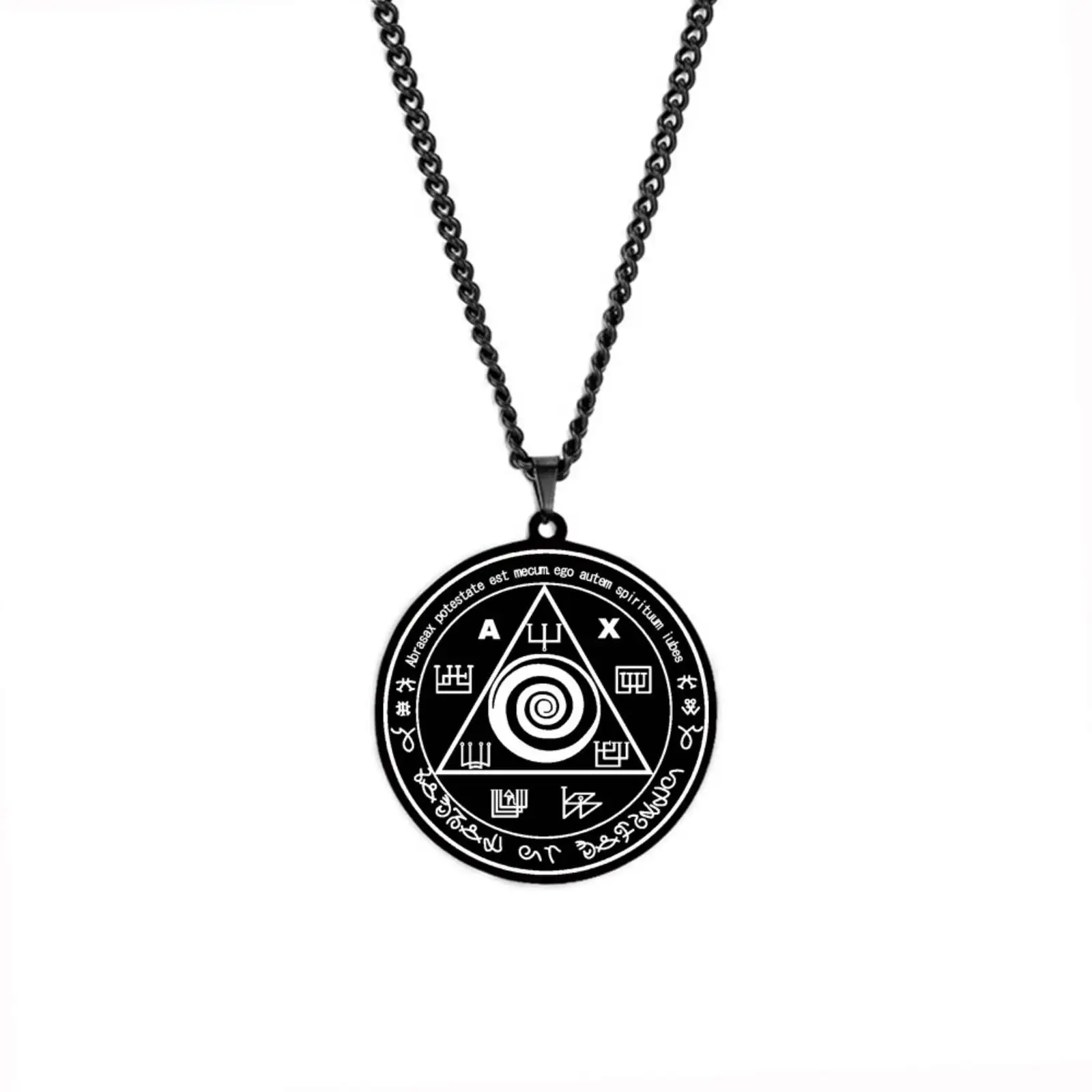 Talisman von Abraxas Gnostizismus Anhänger Halskette für Frauen Männer Amulett Edelstahl Schmuck Accessoires – Detail 3
