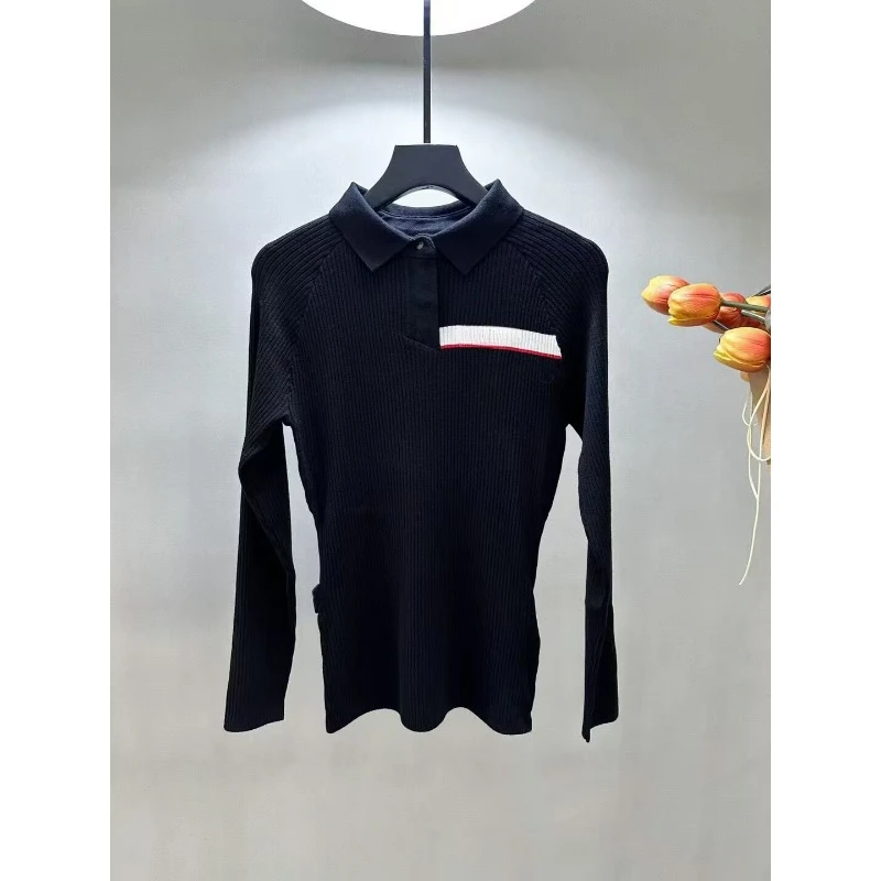 

Popular knitted thin long-sleeved top sports women's versatile temperament golf baseball Korean version golf clothing high-end