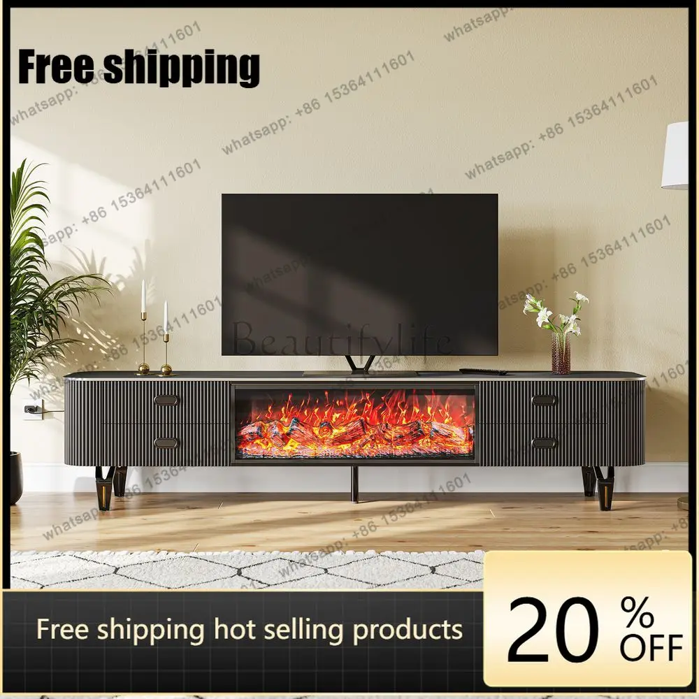 French light luxury fireplace TV cabinet simulation flame TV display cabinet