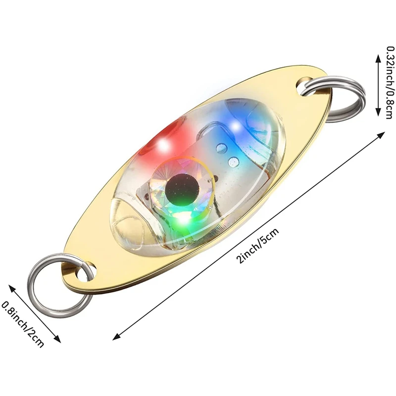 HOT-Señuelos de Pesca LED de 10 piezas, cucharas de pesca, luz de pesca subacuática intermitente de lubina, halubut, luz de arrastre profunda