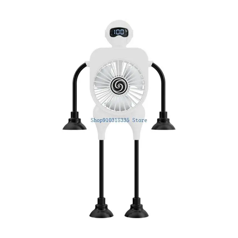  Pocket Fan Handheld Powerful Fan Air Blower 100 Speed Air Blower Cooling Fan with 4 Legs Silicone Suction Cup For Home