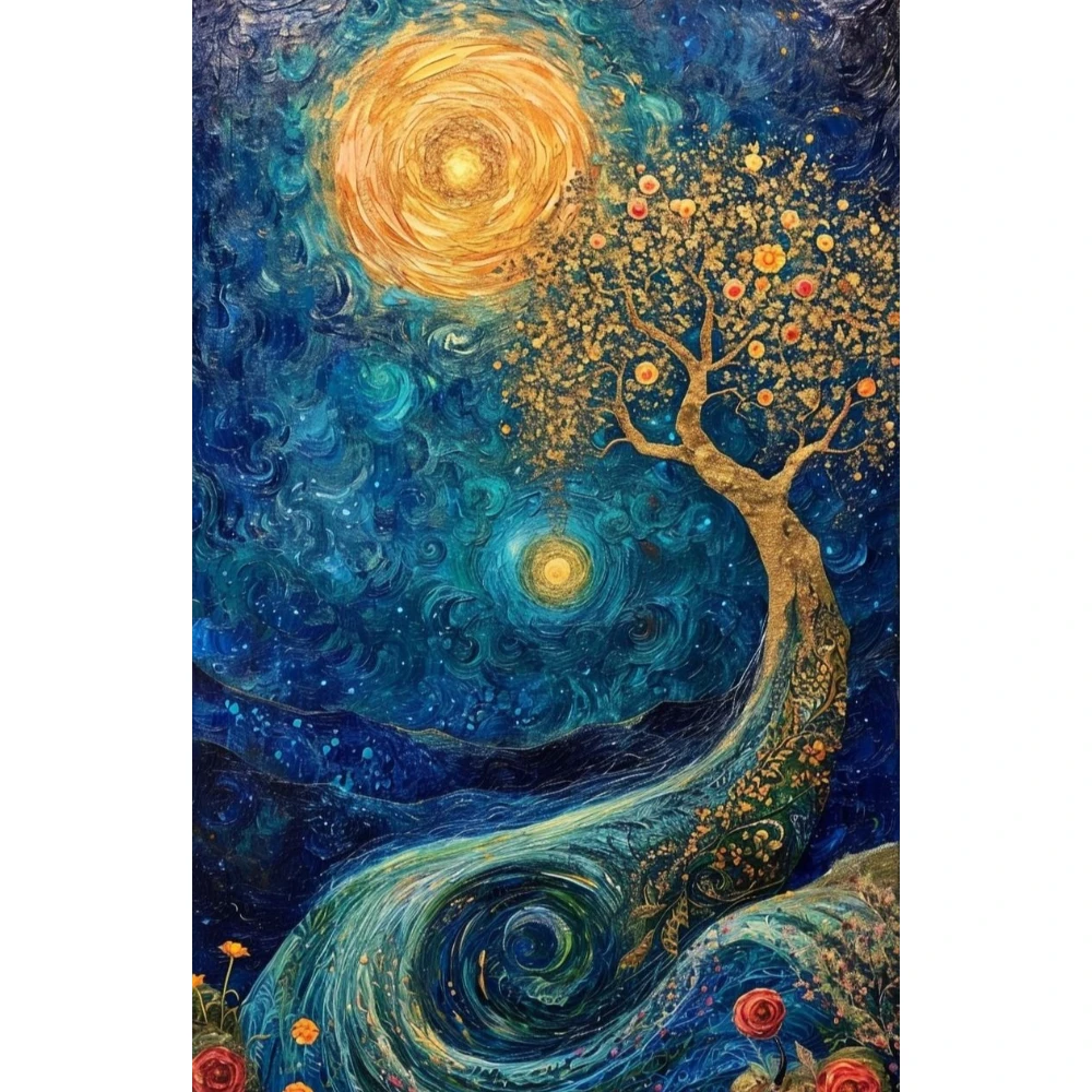 

Sun and Tree of Life 500/1000/1200/2000 PCS Jigsaw Puzzles Family Activity Games DIY Puzzle for Living Room Home Decor Gift