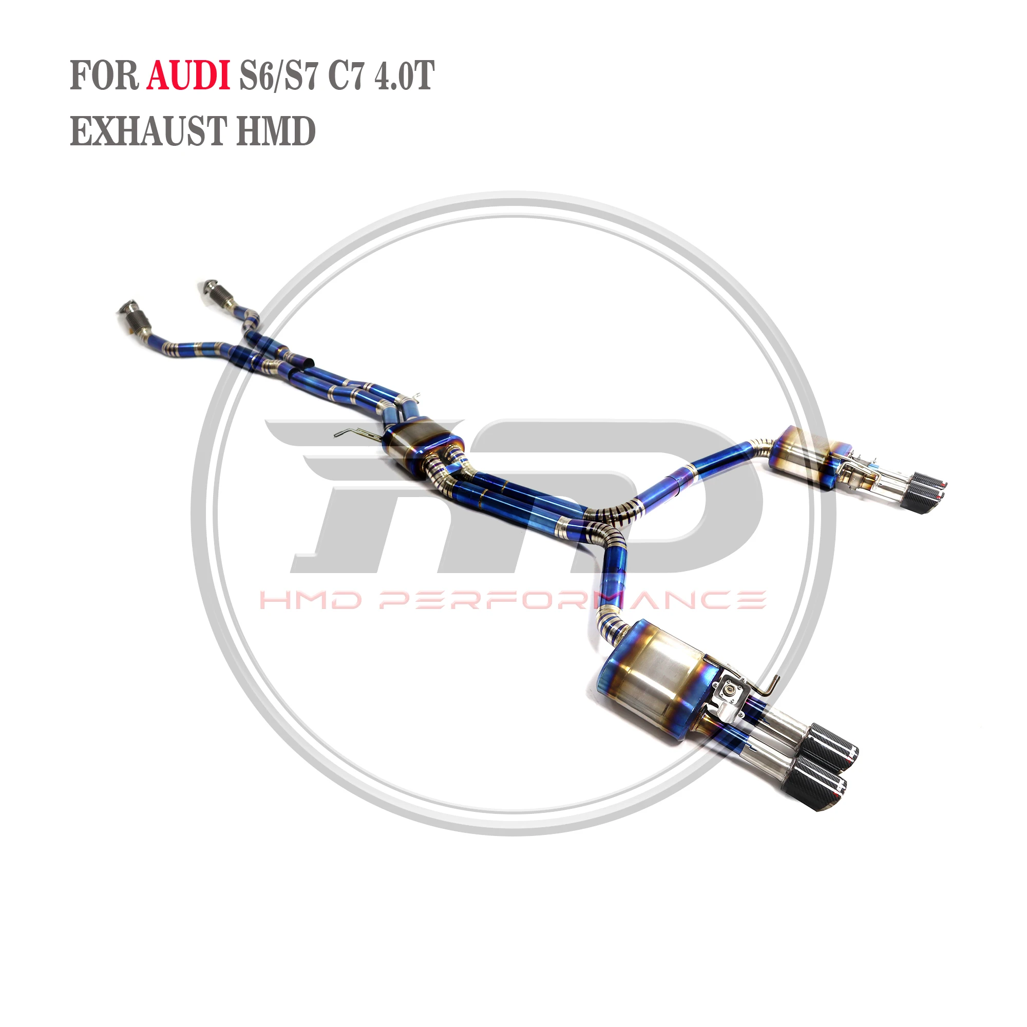 

HMD titanium alloy exhaust pipe is suitable for high performance Audi S6 S7 C7 2013-2017 4.0T electronic valve ultrasonic wave