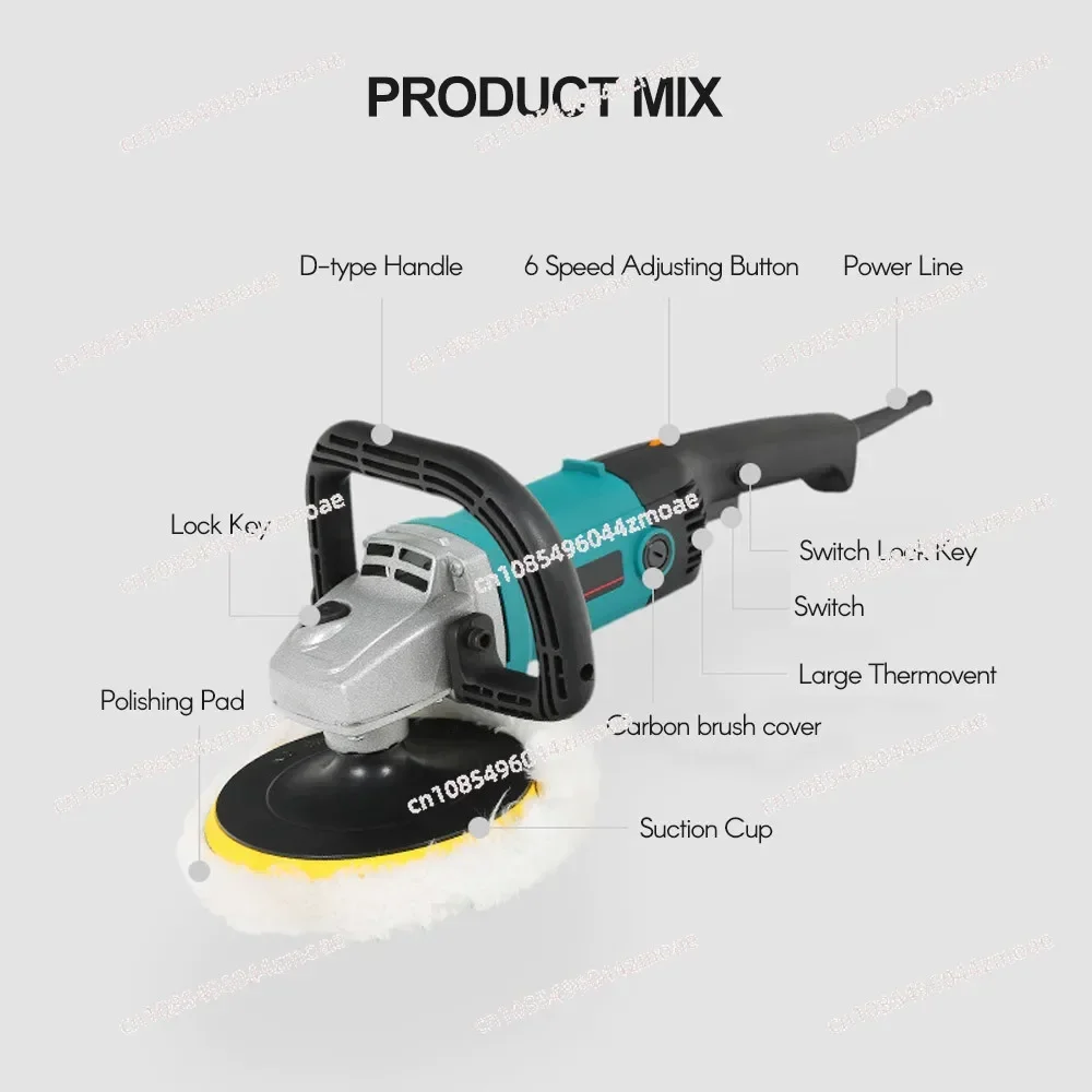 

Electric Buffer Polisher 7 Inch for Polishing Sanding Waxing 3600RPM D-Type Handles Waxer Buffer Machine Car