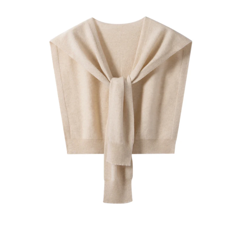 Women's 100% Pure Cashmere Shawl Solid Color Elegant Knitted Irregular Neck Warmer Soft Windproof Warm Casual Luxury for Winter