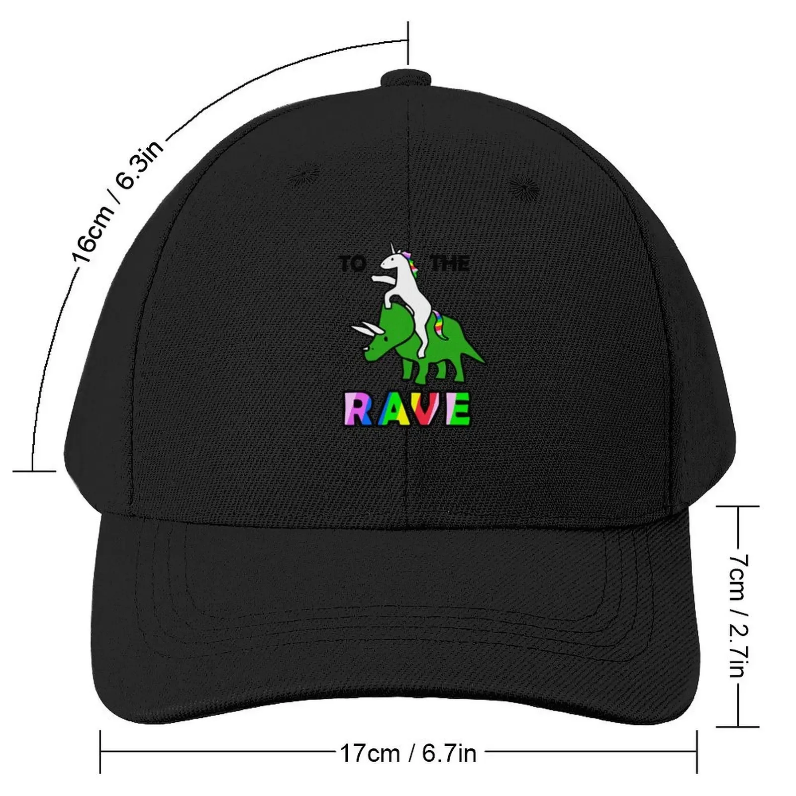 To The Rave! (Unicorn Riding Triceratops) Baseball Cap Fashion Beach Mountaineering Caps For Men Women's