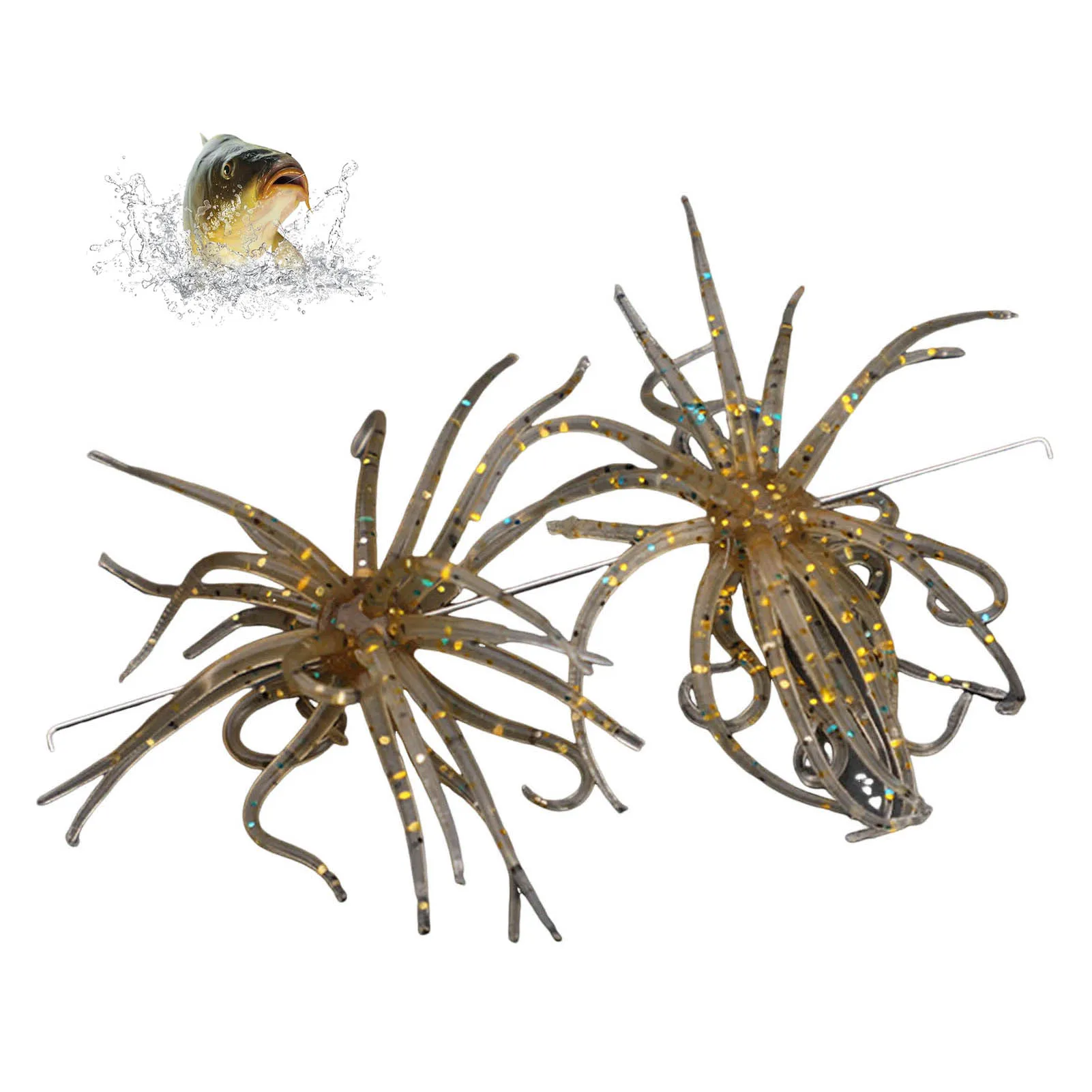 

2pcs Soft Bionic Fishing Lure Set Improve Efficiency ArtificialSea Fishing Tackle Bionic Fish Bait for Panfish Perch